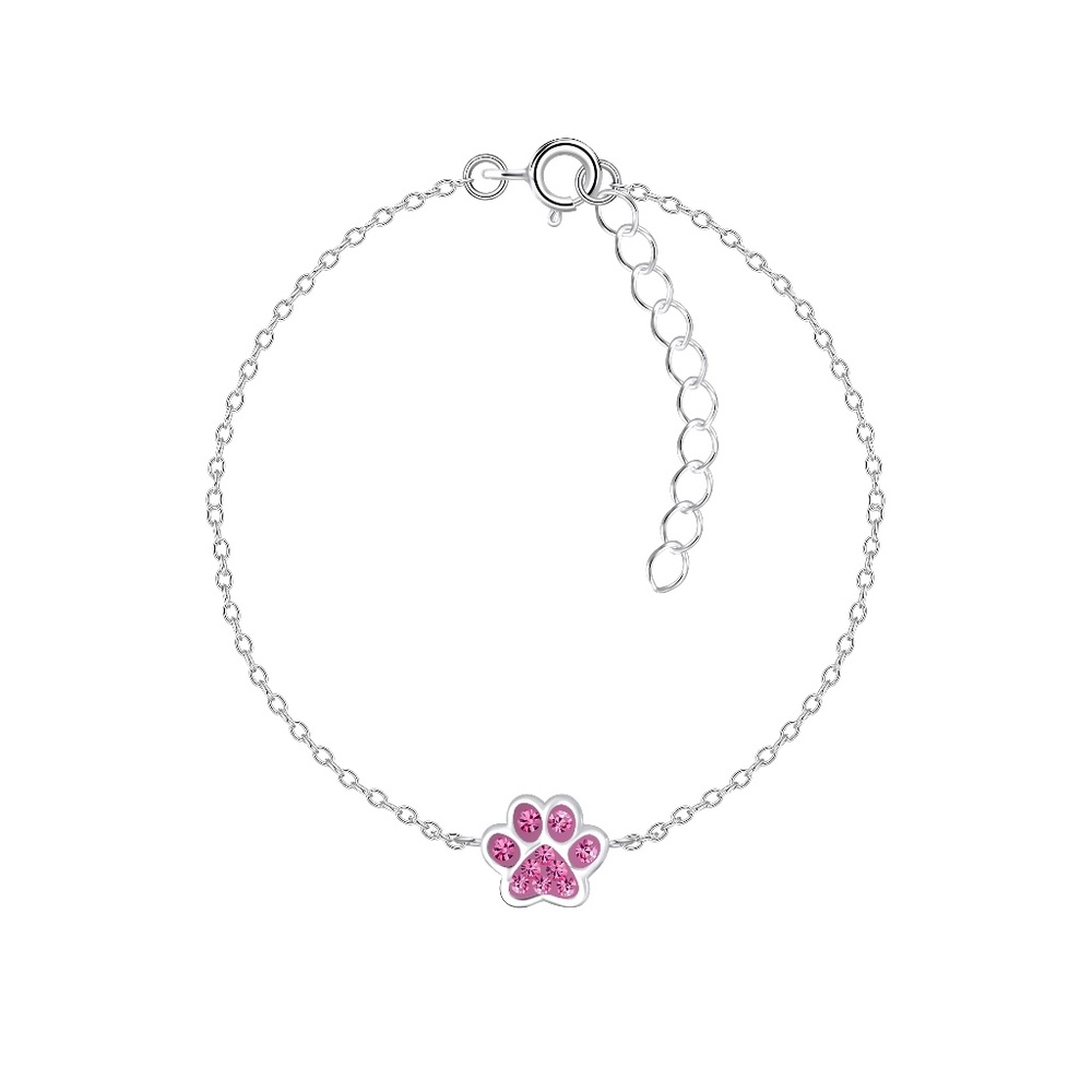 Silver Bracelet with Light Rose Stone